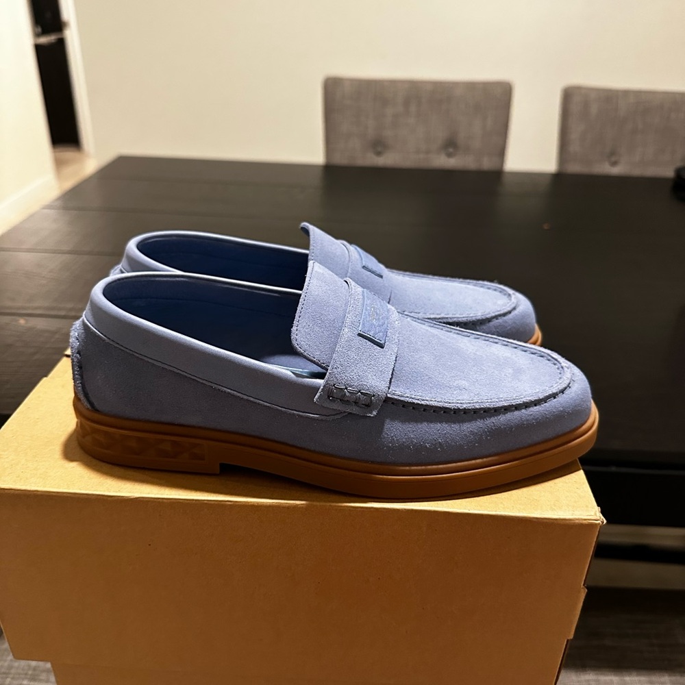 Jimmy Choo Blue and Brown Loafers